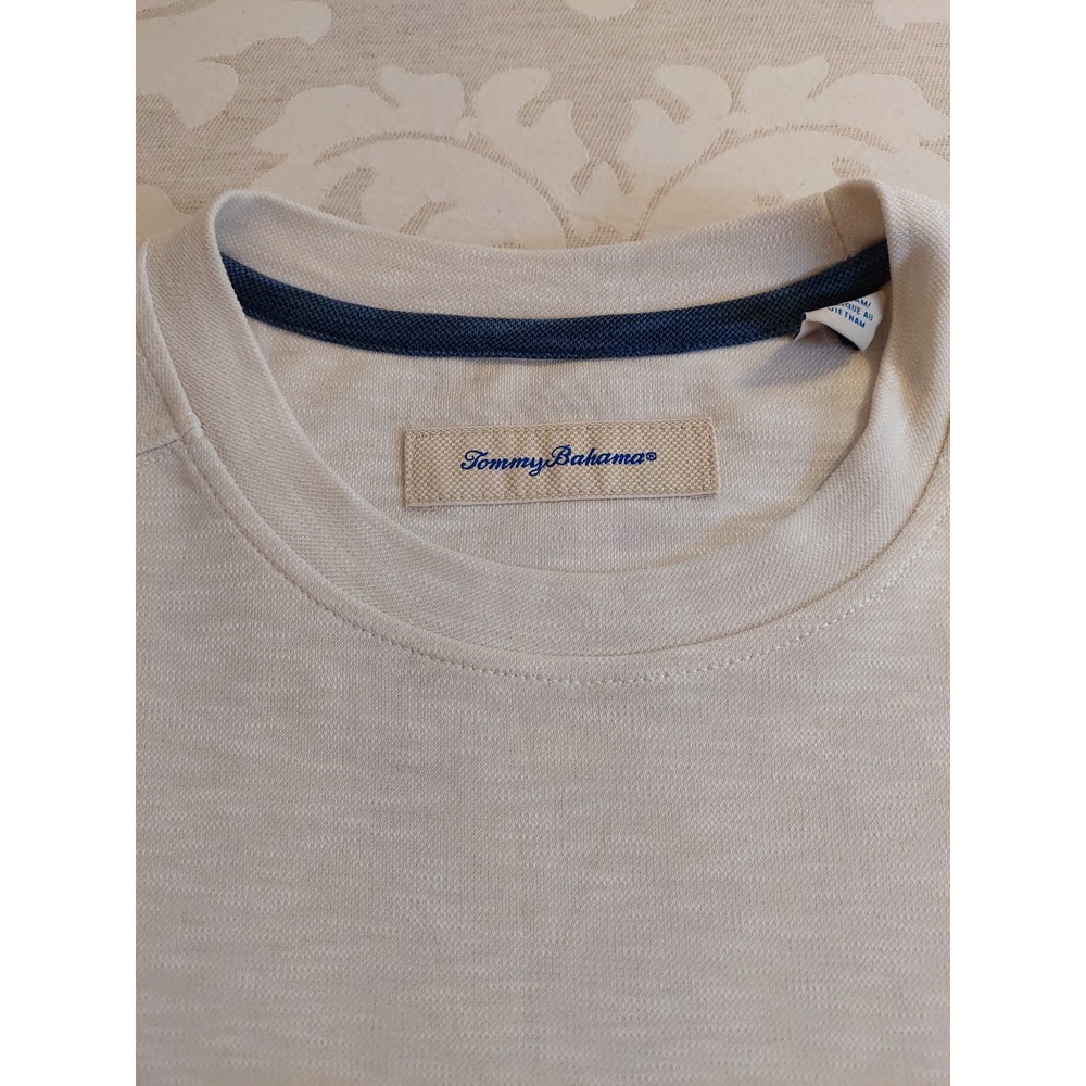 Tommy Bahama Men's Crew Neck Short Sleeve Slub T Swordfish Coconut Cream M NEW! - Picture 3 of 9